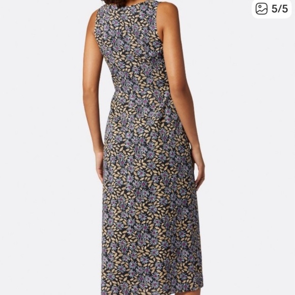 Joie Paige Cotton Midi Dress Caviar Multi Black Floral Print – Size L – NWOT - Picture 4 of 12